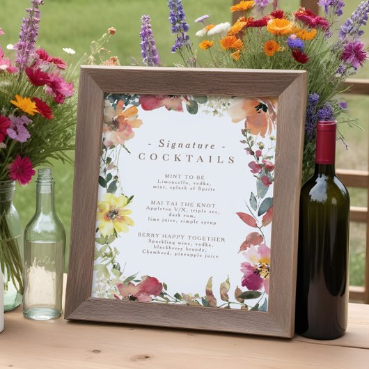 ワイルドフラワーシグネチャーカクテルメニューポスター ポスター