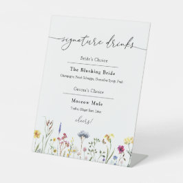 ワイルドフラワーシグネチャードリンクペデスタルサイン 台座サイン