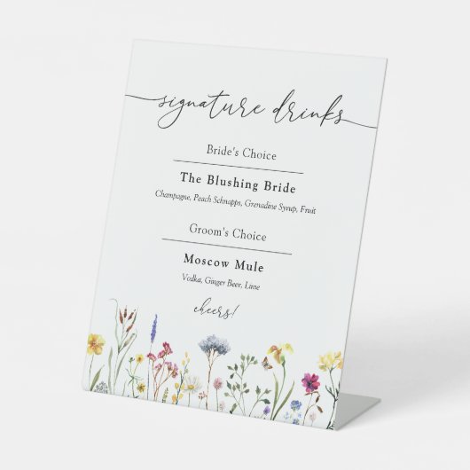 ワイルドフラワーシグネチャードリンクペデスタルサイン 台座サイン (正面)