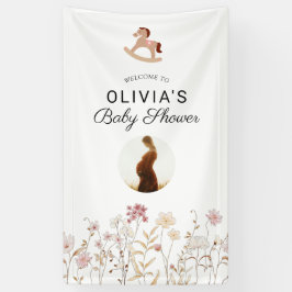 ワイルドフラワーシックフローラボホホワイトフォトウェルカム 横断幕