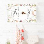 ワイルドフラワーシックフローラ緑豊ボホホワイト写真 横断幕 (インサイチュ)