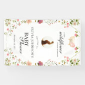 ワイルドフラワーシックフローラ緑豊ボホホワイト写真 横断幕 (横)