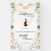 ワイルドフラワーシックフローラ緑豊ボホホワイト写真 横断幕 (縦)