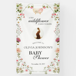 ワイルドフラワーシックフローラ緑豊ボホホワイト写真 横断幕