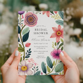 ワイルドフラワーシックブライダルシャワー 招待状