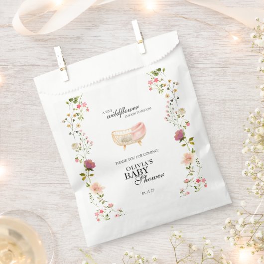 ワイルドフラワーシックボホフローラベビーシャワー土産 フェイバーバッグ (クリップ留めされた状態)