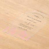 ワイルドフラワーシッモダンクピ澄んックア結婚ーチ アクリル招待状 (レイダウン)