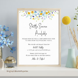 ワイルドフラワーシャトルサービスサインテンプレート ポスター