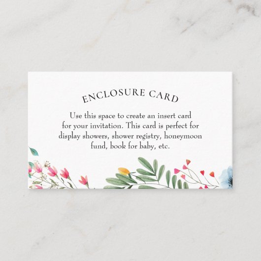 ワイルドフラワーシャワーエンクロージャカード 名刺 (正面)