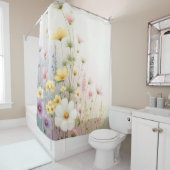 ワイルドフラワーシャワーカーテン植物性バスルーム シャワーカーテン (インサイチュ)