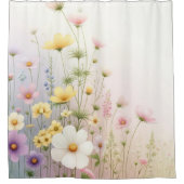 ワイルドフラワーシャワーカーテン植物性バスルーム シャワーカーテン (正面)