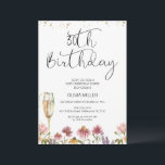 ワイルドフラワーシャンパンガラス30th誕生日 招待状<br><div class="desc">ワイルドフラワーシャンパンガラス30thバースデー招待状ワイルドフラワーは、美しい色のワイルドフラワーアレンジメントと背の高い金ゴールドの色のシャンパンガラスを特徴とする数々の30thバースデー招待をテーマにした。このモダンワイルドフラワー30歳の誕生日の招待状には、美しい書道のフォントの見出しとモダンいくつかの金ゴールドのグリッター点が含まフェイクれている。</div>