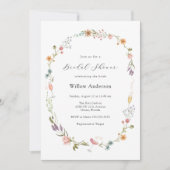 ワイルドフラワーシャンパンブライダルシャワー 招待状 (正面)