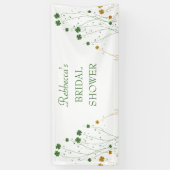 ワイルドフラワーシャームロックブライダルシャワーウェルカムバナー 横断幕 (縦)