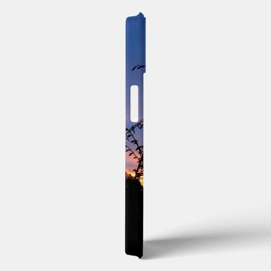 ワイルドフラワーシルエットの茎の間の日の出 Case-Mate iPhoneケース (裏面 / 右)