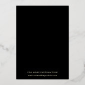 ワイルドフラワーシルエットリース結婚ブラックの金ゴールド 箔招待状 (裏面)