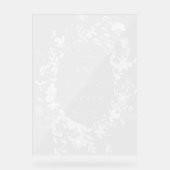 ワイルドフラワーシルエット結婚フレームへようこそ アクリルサイン (正面)