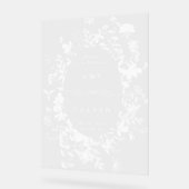 ワイルドフラワーシルエット結婚フレームへようこそ アクリルサイン (傾斜)