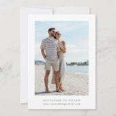 ワイルドフラワーシルエット結婚リースのフォトグレー セーブザデート (裏面)