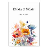 ワイルドフラワーシンフォニー：カラフルな春の水彩画 テーブルナンバー (裏面)