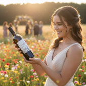 ワイルドフラワーシンフォニー：ビビッドな水彩アート ワインラベル