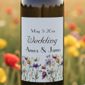 ワイルドフラワーシンフォニー：ビビッドな水彩アート ワインラベル