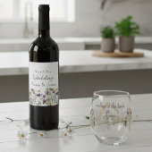 ワイルドフラワーシンフォニー：ビビッドな水彩アート ワインラベル