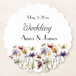 ワイルドフラワーシンフォニー：ビビッドウォーターカラーアート ペーパーコースター