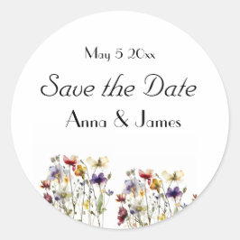 ワイルドフラワーシンフォニー: ビブラントウォーターカラーアート ラウンドシール