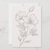 ワイルドフラワーシンプルの書道の日付を保存 招待状 (裏面)