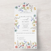 ワイルドフラワーシンプルズ庭園の結婚式 オールインワン招待状 (内側)