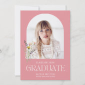 ワイルドフラワーシンプルフォト女子卒業会 招待状 (正面)