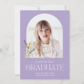 ワイルドフラワーシンプルフォト女子卒業会 招待状 (正面)