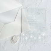 ワイルドフラワーシンプルホワイト結婚 アクリル招待状