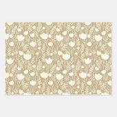 ワイルドフラワーシンプル開花ニュートラル自然オアットシック ラッピングペーパーシート (正面2)