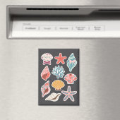 ワイルドフラワーシーシェルクラムサマービベスフローラビーチ マグネット (インサイチュ (食洗機))