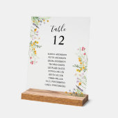 ワイルドフラワーシーティングチャートテーブルの上記号 アクリルサイン (傾斜)