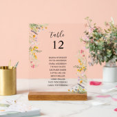 ワイルドフラワーシーティングチャートテーブルの上記号 アクリルサイン (ウェディング)