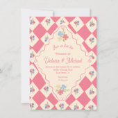 ワイルドフラワーシードパケットハンドドロー結婚ド 招待状 (正面)