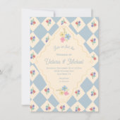 ワイルドフラワーシードパケットハンドドロー結婚ド 招待状 (正面)