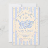 ワイルドフラワーシードパケット手描きリハーサルディナー 招待状 (正面)