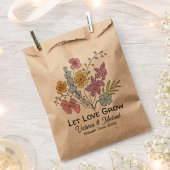 ワイルドフラワーシードパケット手描き フェイバーバッグ (クリップ留めされた状態)