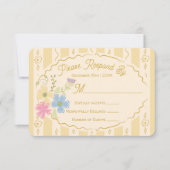 ワイルドフラワーシードパケット手描きRSVP応答 招待状 (正面)