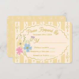 ワイルドフラワーシードパケット手描きRSVP応答 招待状