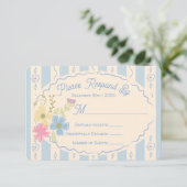 ワイルドフラワーシードパケット手描きRSVP応答 招待状 (スタンド正面)