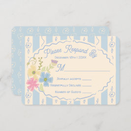 ワイルドフラワーシードパケット手描きRSVP応答 招待状