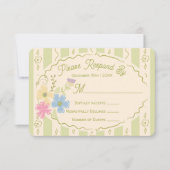 ワイルドフラワーシードパケット手描きRSVP応答 招待状 (正面)