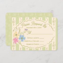 ワイルドフラワーシードパケット手描きRSVP応答 招待状