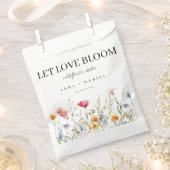 ワイルドフラワーシード結婚式の引き出物バッグ フェイバーバッグ (クリップ留めされた状態)