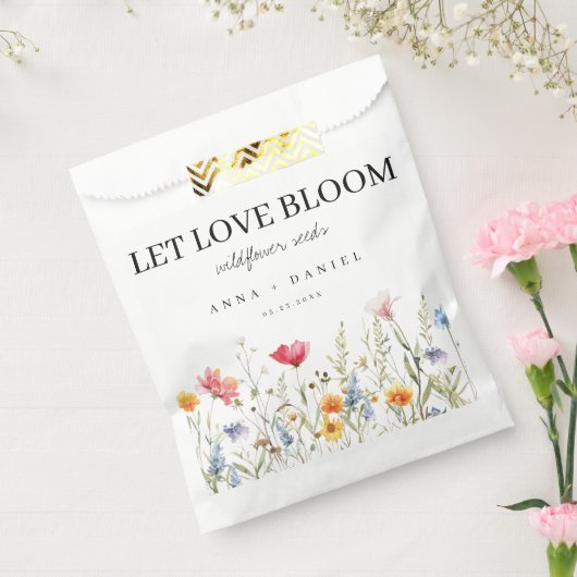 ワイルドフラワーシード結婚式の引き出物バッグ フェイバーバッグ (封をした状態)